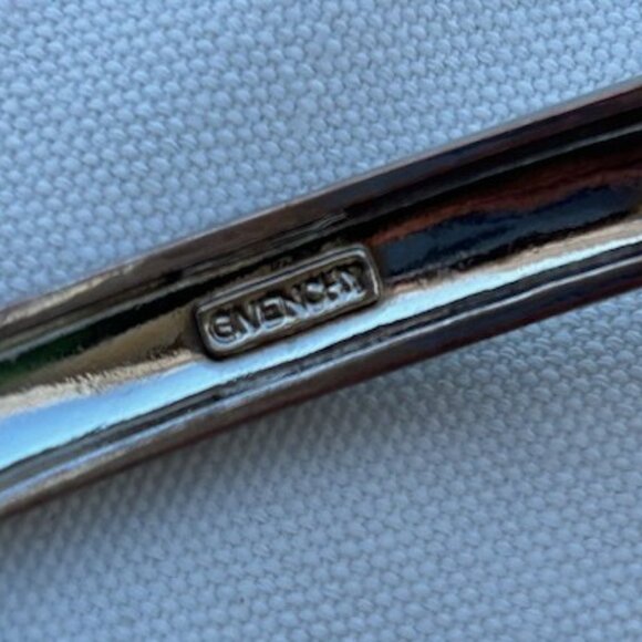 GIVENCHY Silver Rhinestone Art Deco Hinged BRACELET - Picture 8 of 9